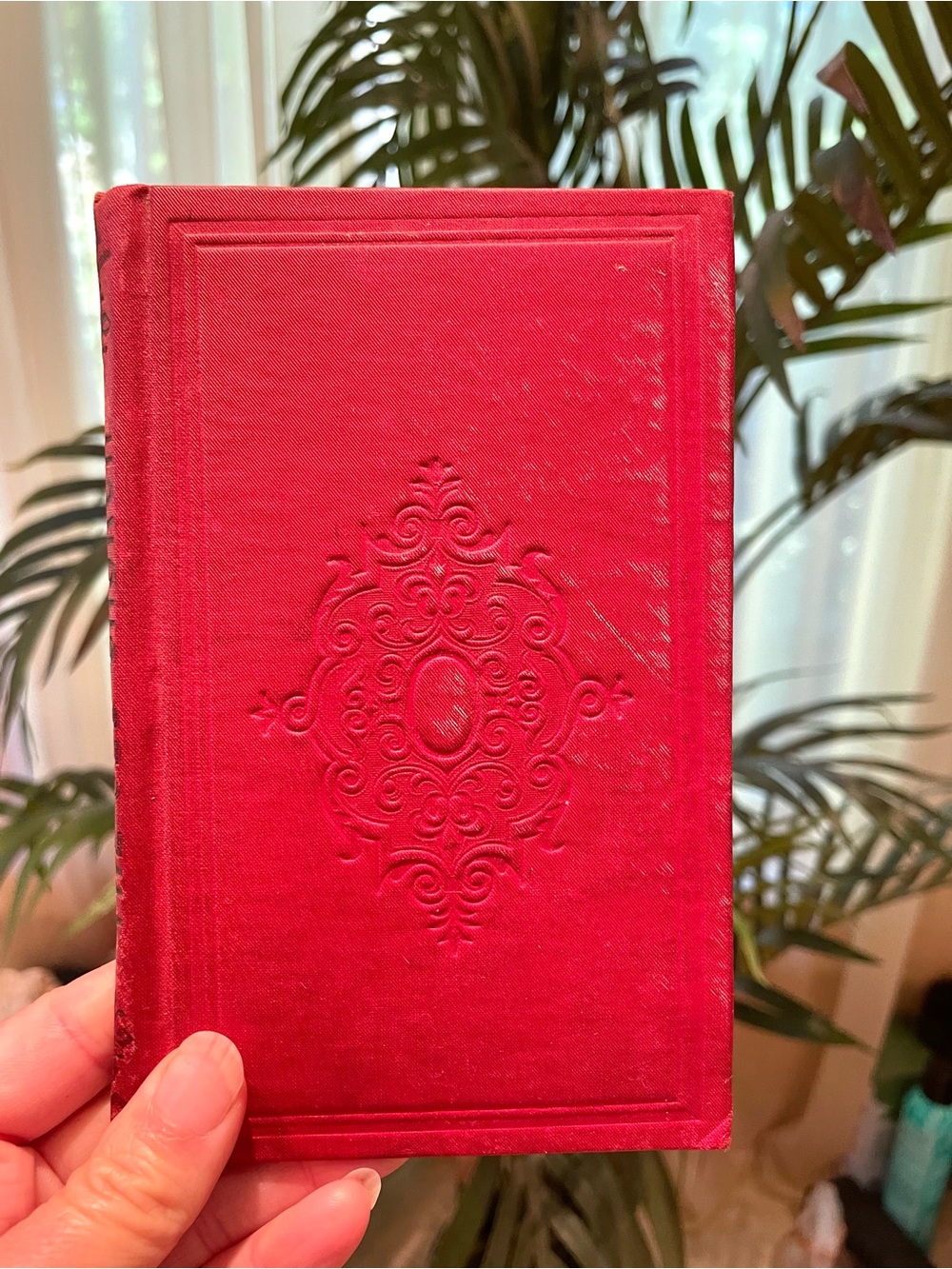 1892 Antique Red Embossed Clothbound small Decorative Book